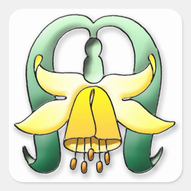 Pegatina Cuadrada flor de bonito (Anverso)