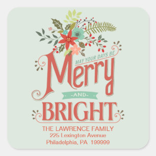 Pegatina Cuadrada Flor de campo de feriado fresco y brillante