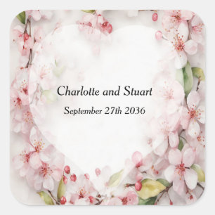 Pegatina Cuadrada Flor de cerezo