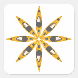 Pegatina Cuadrada Flor de Kayak