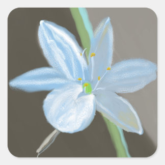 Pegatina Cuadrada Flor de planta a rayas