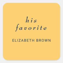 Pegatina Cuadrada Flor de rayo simple elegante con Boda monograma