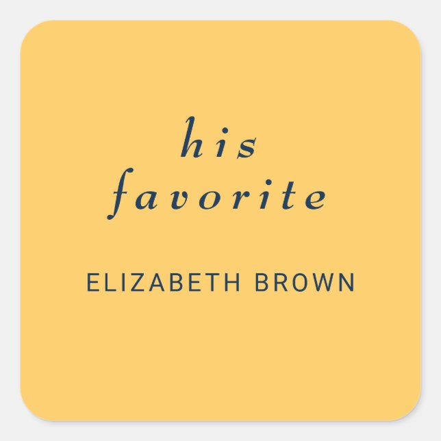 Pegatina Cuadrada Flor de rayo simple elegante con Boda monograma (Anverso)