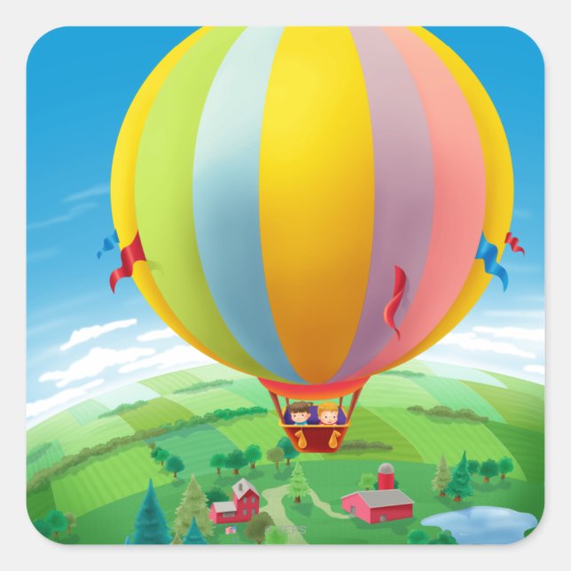 Pegatina Cuadrada Flor En El Viento (Anverso)