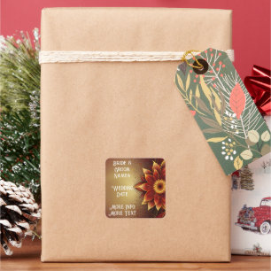 Pegatina Cuadrada Flor Eterna: Una Celebración Atemporal del Amor