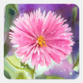 Pegatina Cuadrada Flor morada