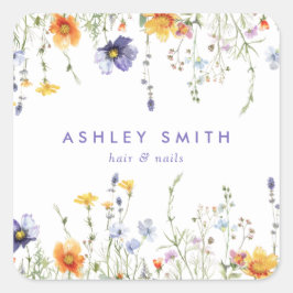 Pegatina Cuadrada Flor silvestre