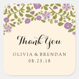 Pegatina Cuadrada Flor silvestre | Favor de la boda