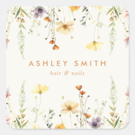 Pegatina Cuadrada Flor silvestre rusa