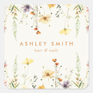 Pegatina Cuadrada Flor silvestre rusa