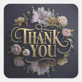 Pegatina Cuadrada Floral