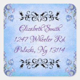 Pegatina Cuadrada Floral