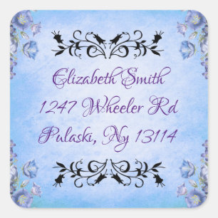 Pegatina Cuadrada Floral