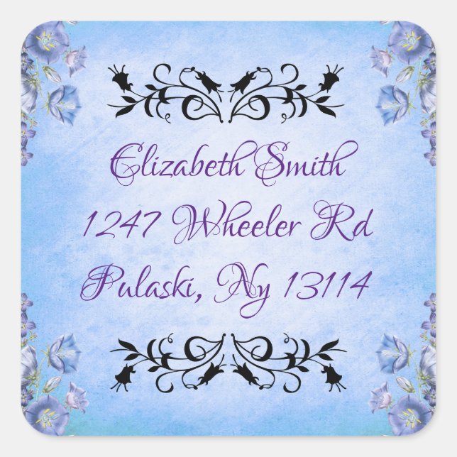 Pegatina Cuadrada Floral (Anverso)