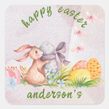 Floral Acuarela Elegante - Feliz Pascua 