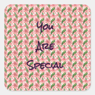Pegatina Cuadrada Floral acuarela personalizada y única