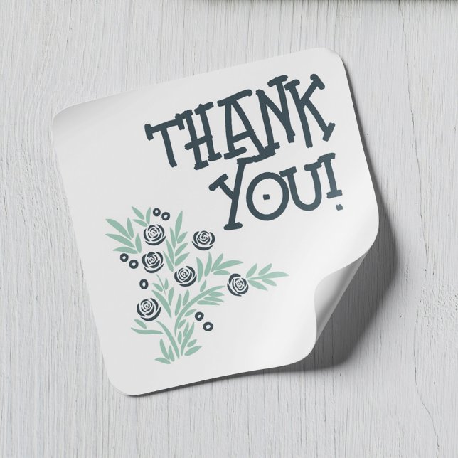 Pegatina Cuadrada Floral azul (Subido por el creador)