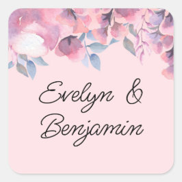Pegatina Cuadrada Floral Dusty rosa