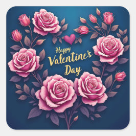 Pegatina Cuadrada Floral Luxury Beautiful Love Popular Collection