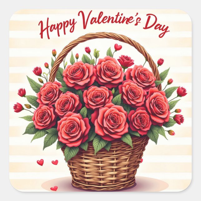 Pegatina Cuadrada Floral Luxury Beautiful Love Trendy Collection (Anverso)