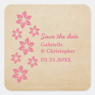 Pegatina Cuadrada Floral tropical salva a los Pegatinas de citas, ro