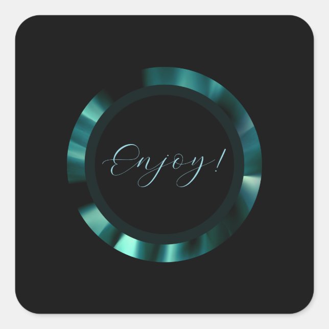 Pegatina Cuadrada Floral verde esmeralda moderna - papel de acento n (Anverso)