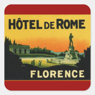 Pegatina Cuadrada Florence Italy HOTEL DeROME