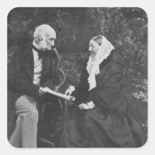 Pegatina Cuadrada Florence Nightingale y Sir Harry Verney