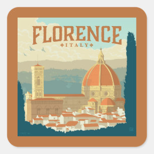 Pegatina Cuadrada Florencia, Italia