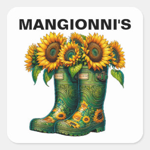 PEGATINA CUADRADA FLORES