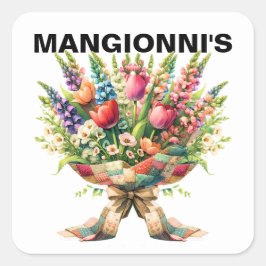 PEGATINA CUADRADA FLORES