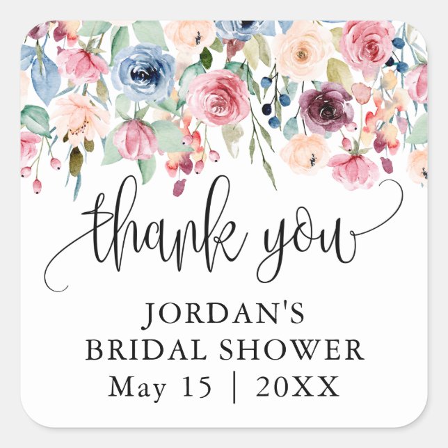 Pegatina Cuadrada Flores acuáticas florecen gracias a ti (Anverso)