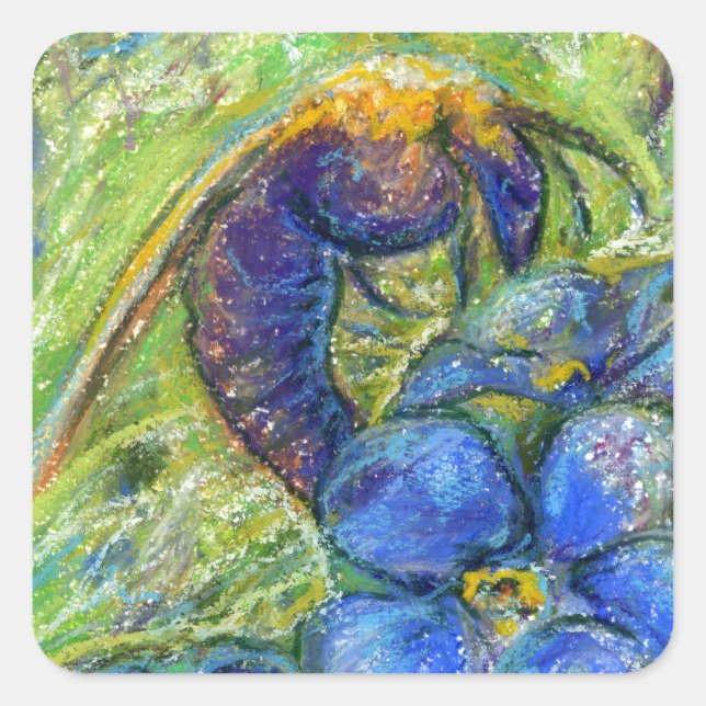 Pegatina Cuadrada Flores de abeja y olvidadiza (Anverso)