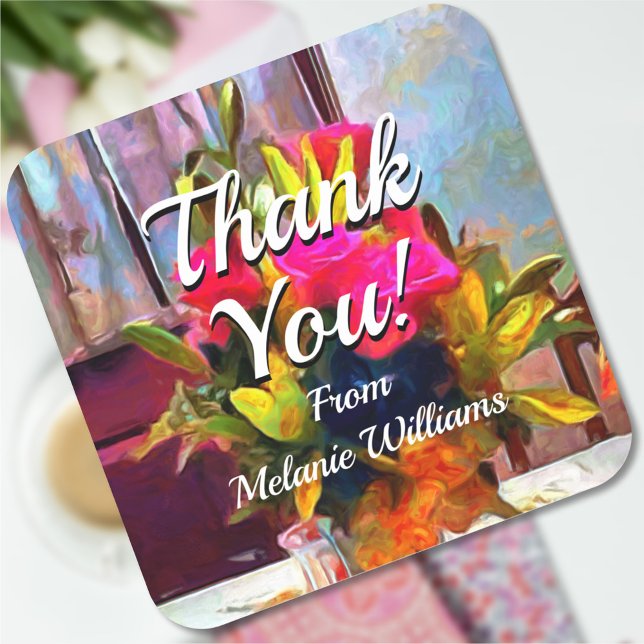 Pegatina Cuadrada Flores de amor PM0001 (Subido por el creador)