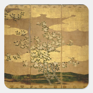 Pegatina Cuadrada Flores de Camellias