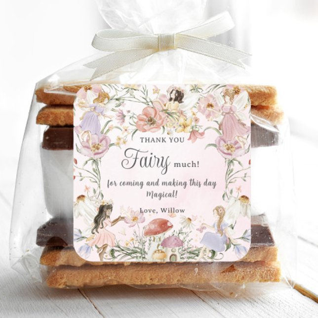 Pegatina Cuadrada Flores de cumpleaños pradera de jardín de cumpleañ (Subido por el creador)