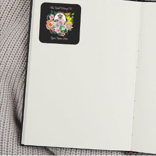 Pegatina Cuadrada Flores de edgehog