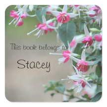 flores de fucsia rosa y blanca pegatinas de planch