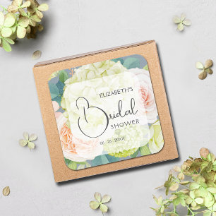 Pegatina Cuadrada Flores de jardín romántico para fiesta de compromi