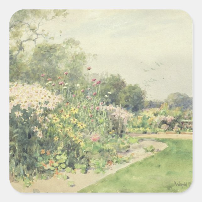 Pegatina Cuadrada Flores de Octubre (Anverso)