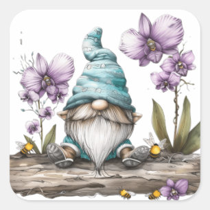 Pegatina Cuadrada Flores de orquídeas de Gnome