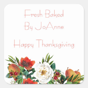 Pegatina Cuadrada Flores de otoño acuáticas