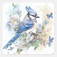 Flores de pájaro arrendajo azul Primavera Verano N