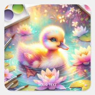 Pegatina Cuadrada Flores de pato para bebé y grasas