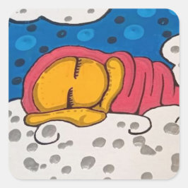 Pegatina Cuadrada Flores doradas