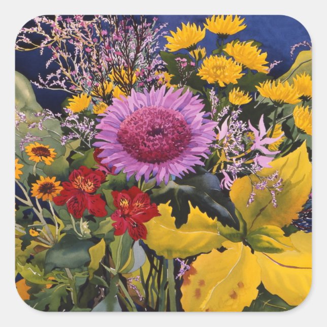 Pegatina Cuadrada Flores en diciembre de 2005 (Anverso)