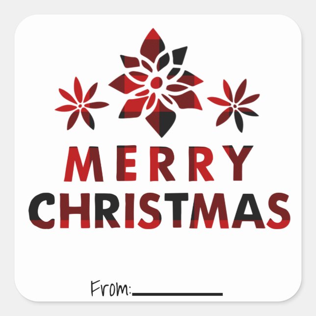 Pegatina Cuadrada Flores feriales navideñas tipo feriado (Anverso)