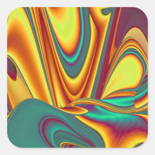 Pegatina Cuadrada Flores Mágicas de Primavera Verano Otoño