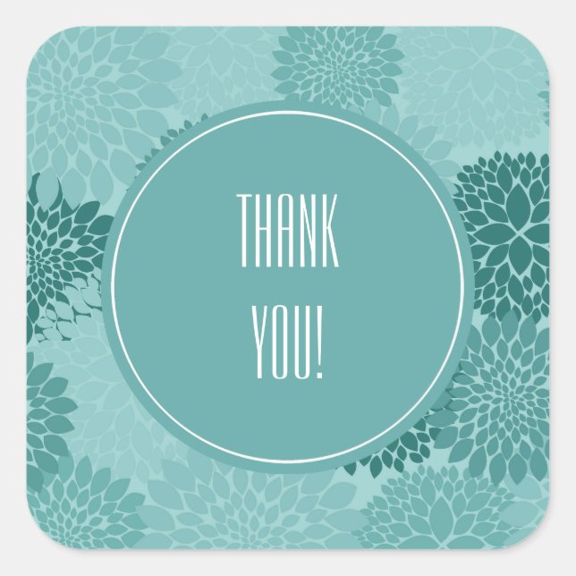 Pegatina Cuadrada Flores Minty (Anverso)