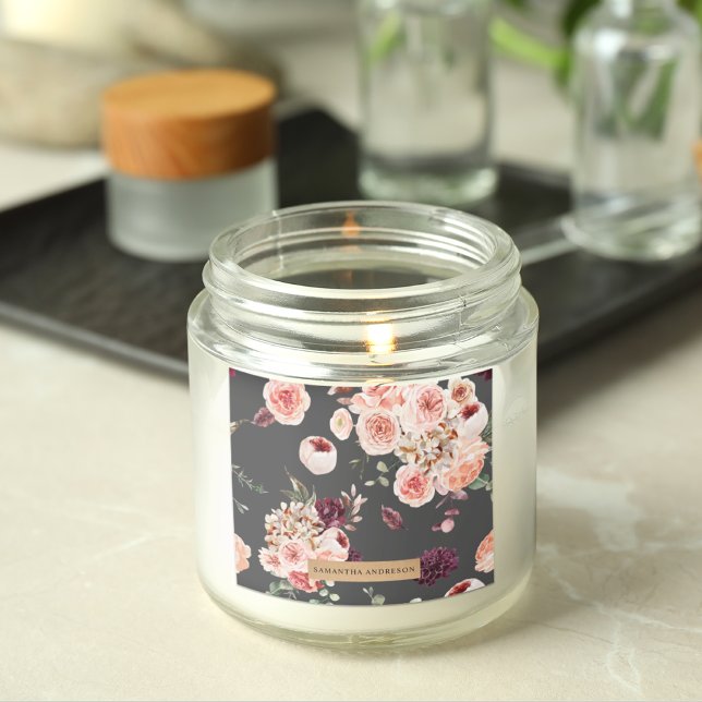 Pegatina Cuadrada Flores pasteles modernas y regalo personalizado de (Subido por el creador)